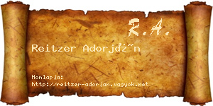 Reitzer Adorján névjegykártya